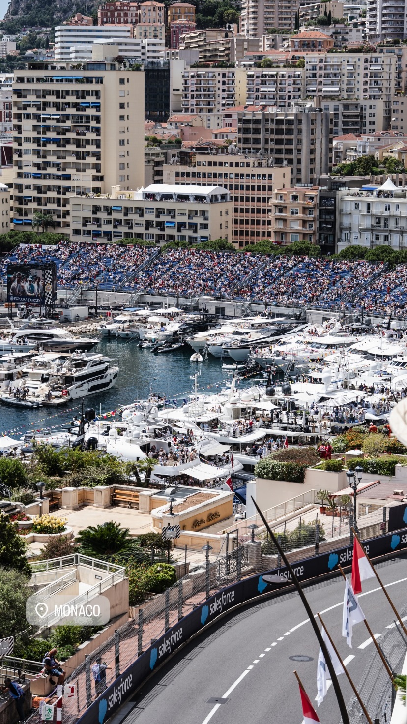 Monaco harbour and race-weekend yacht atmosphere